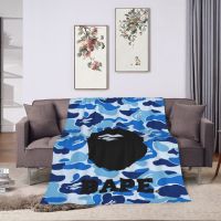 XZX180305  Blue Bape Camo Customized Custom Sofa Blanket Ultra-Soft And w a rm Throw Blankets For Couch/Bed/Outdoor