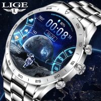 {zhiyun Watchshop} LIGE 2022สมาร์ทวอทช์สุดหรูผู้ชายโทรออกเต็มหน้าจอสีกันน้ำ Smartwatch กีฬาฟิตเนส Tracker นาฬิกาสำหรับ Android IOS