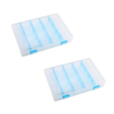 Tackle Box Snackle Box Container Bead Organizer Storage Box with Blue Dividers Tackle Tray