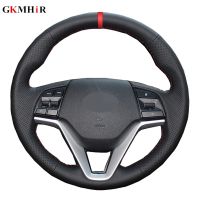 Black Car Steering Wheel Cover DIY Artificial Leather For Hyundai Tucson 3 2015 2016 2017 2018 2019 Funda Volante