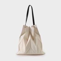 Issey Miyake Geometric rhombus pleated canvas bag new large-capacity tote handbag light shoulder shopping bag