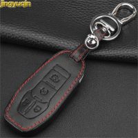 lujie Jingyuqin for Ford Mondeo Fusion EXPLORER Mustang EVEREST Taurus 4 Buttons Leather Remote Smart Car Key Case Styling