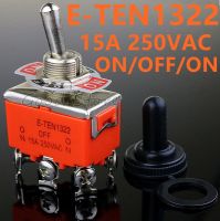 High Quality 1PCS E-TEN1322 15A/250V 6 pin Waterproof Switch Cap On-Off-On Miniature Toggle Switches orange