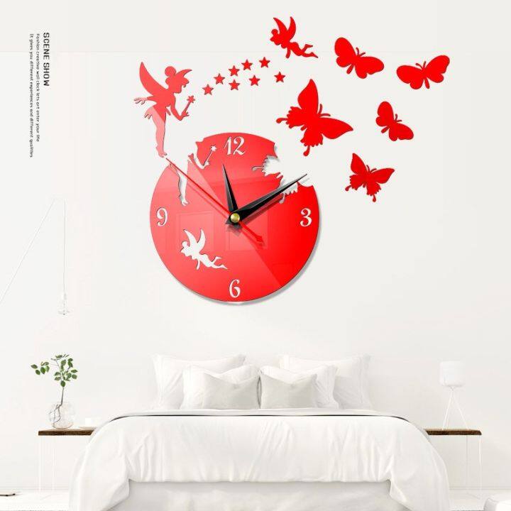 3d-wall-clock-diy-wall-clock-acrylic-clock-3d-wall-clock-butterfly-design-clock-mute-wall-clock-stereo-wall-clock-living-room-wall-decoration-bedroom-wall-decoration-mirror-sticker-clock-creative-cloc