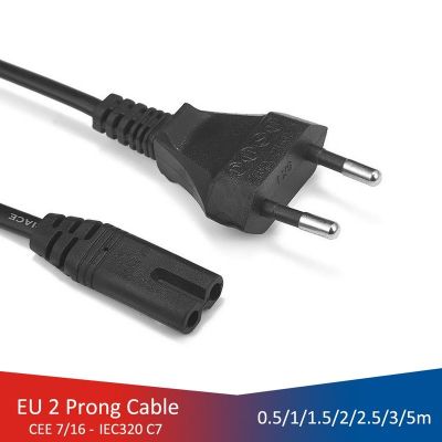 【YF】 EU Power Cable 2pin IEC320 C7 Extension Cord For Dell Laptop Charger Canon Epson Printer Radio Speaker PS4 XBOX One S