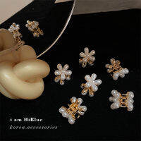 【cw】 Baroque Pearl Flower Barrettes Korean Net Red Hair Simple Mini Hairpin Catch Barrettes ！