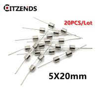 20Pcs 5*20mm Take the lead Glass fuse tube With a pin 5x20mm 250V 0.5A 1A 2A 3A 4A 5A 6A 6.3A  8A 10A 12A 15A 20A Electrical Circuitry Parts