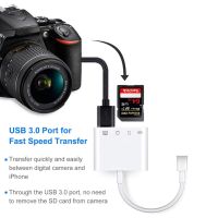 ND ส่งฟรี [OTG Adapter] 4 in 1 OTG 8 PIN to USB / Memory Card สำหรับ iP / iPD รองรับการโอนถ่ายข้อมูลจาก กล้อง USB Flash Drive