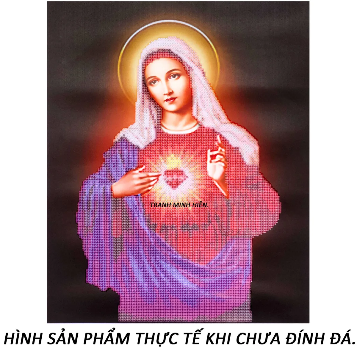 Tranh Đính Đá Trái Tim Vô Nhiễm Của Đức Mẹ Maria 18 (Kèm Quà Tặng ...