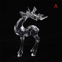 JointFlowers 1PC Crystal Deer figurines เครื่องประดับเดสก์ท็อปโปร่งใส Elk กวางเรนเดียร์ประติมากรรม