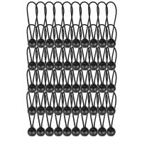 Ball Bungee Cords 6 Inch, 50 Pcs Heavy Duty Bungee Balls, Tarp Bungee with Balls, Black High Elastic Bungee Ties