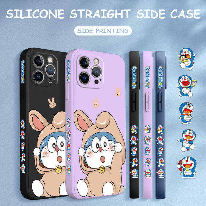 เคส-ggk-สำหรับ-oppo-reno10-pro-5g-ใหม่เคสโทรศัพท์ลายการ์ตูนแมวโดราเอมอนน่ารักลายขอบสี่เหลี่ยมปลอกซิลิโคนเหลวคลุมทั้งหมดเคสป้องกันกล้อง