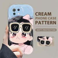 เคสโทรศัพท์สำหรับ Xiaomi 11 11 Lite 11 Lite 5G 11 Lite 5G NE 12 Lite 5G 12T 5G (พร้อมตัวยึดฟรี) เคสโทรศัพท์นิ่มแฟชั่นลายการ์ตูนเครยอนชินจังเคสเนื้อครีมลายสุนัขเด็กผู้หญิงขอบหยักเคสโทรศัพท์เคสซิลิโคนแบบนิ่ม