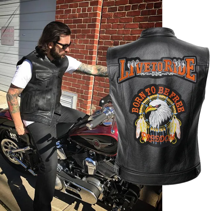 plus size leather motorcycle vest