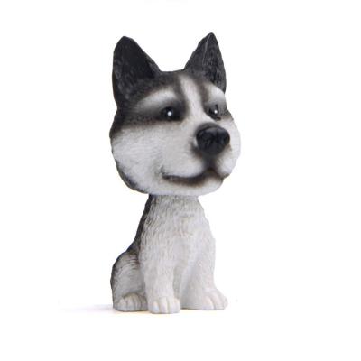 Mini 3D Car Dashboard Toys Car Ornament Nodding Dog Auto Shaking Gift Huskie Accessory Bobblehead Head Decoration Interior Puppy H3N5