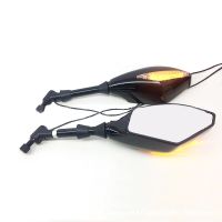 Motorcycle Rearview Mirror With LED Light 8 10MM Mirror Universal For Kawasaki Z250 Z650 Z750 Z800 ER6N ER5 ER5F Versys 650 1000