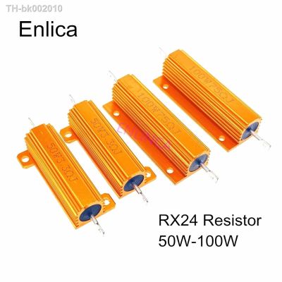 ✥❃▤ RX24 50W 100W Aluminum Power Metal Shell Case Wirewound Resistor 0.01 100K 0.05 0.1 0.5 1 2 4 6 8 10 20 100 150 200 300 50 ohm