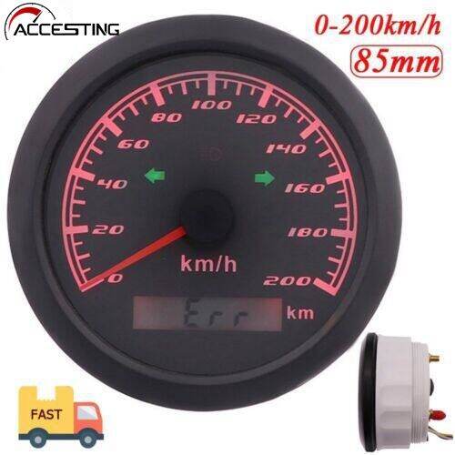 85mm Digital GPS Speedometer Gauge 0200 KM/H Odometer Motorcycle Car