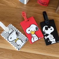 【DT】 hot  Cute Snoopy Rectangle Travel Accessories Luggage Tag Silica Gel Suitcase ID Addres Holder Baggage Boarding Tag Portable Label