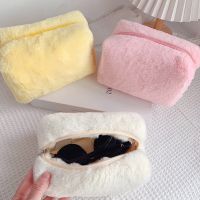 Cosmetic Storage Bag Women Winter Plush Makeup Organizer Handbag Stationery Bag Pencil Case Ziplock Bag Household Storage Tools