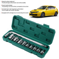 10pcs 1/2in Socket Set 9‑Size Carbon Steel Electroplating Anticorrosion Auto Repairing Tool