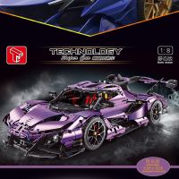 T5012B MOC Apollo IE Purple Electroplating Tech Racing Super Car Model Building Blocks Educational Assembly Toys Brick Boy Gift