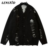 【YD】 LENSTID Men Up Knitted Hip Hop Ripped Layer Sweaters Jackets Streetwear Hipster Pullovers