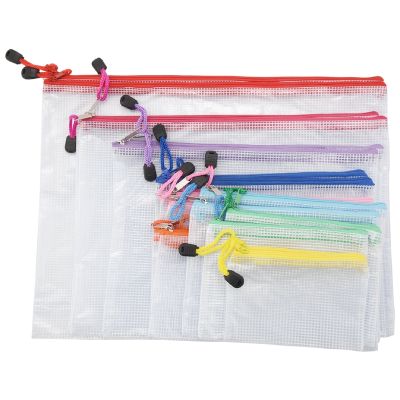 18 Pack 8 Sizes Zipper Mesh Pouch, Waterproof Zipper File Bags Document Pouch Multipurpose Travel Bags (9 Colors)