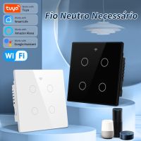 Brazil 4X4 Tuya WiFi Smart Switch 110V 220V Touch Panel 4 Gang Timing Light Switch APP Control Voice Work With Alexa Google Home Power Points  Switche