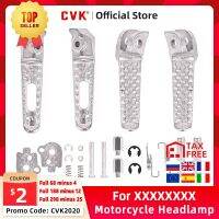 CVK 1Pair Aluminum Alloy Anti-Skid Black CNC Folding Foot Pegs Pedal Rest Front and Rear Footpegs Footrest For HONDA CBR600RR LED Bulbs