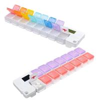 Pill Box Reminder 14 Grid Colorful Weekly Travel Pill Box With Alarm Home Essential Colorful Travel Pill Box For Seniors Adults Kids intensely