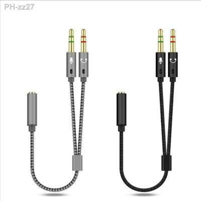 【jw】⊕  Headphone Splitter Cable for Computer 3.5mm Female to 2 Male 3.5 Jack Mic Audio Y Microphone Aux