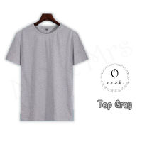 เสื้อยืดสีพื้น คอกลม T-Shirt ผ้าCotton (สีท็อปเทา)