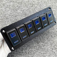 Metal alloy LED Blue 2-8 Gang Switch With LED Backlit 12V 24V Marine Boat Caravan Accessories 5 Pin ONOff Rocker Switch Panel