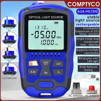 COMPTYCO แหล่งกำเนิดแสง AUA-MC1315ไฟเบอร์แบบชาร์จไฟได้เครื่องทดสอบการลดทอนแสงตัวทดสอบไฟเบอร์ออปติกแบบ3-In-1เครื่องทดสอบสายเคเบิลเครือข่ายแบบ RJ45พร้อมไฟไฟ LED กลางคืน