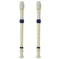 2X Music Instrument 6 Holes Soprano Flute Recorder White Blue