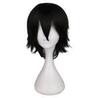 QQXCAIW Short Straight Cosplay Wig Men Male Black High 100 Temperature Fiber Synthetic Hair Wigs2023