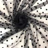 ♀❍❀ 150cm Wide Sewing Decorative Net Fabric Tutu Black White Flocked Polka Dot Tulle Fabric For Girls Womens Mesh Skirt Fabric