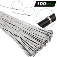 [HOT BAJQUUIXDIN 579] 100PCS Multi Purpose Locking Cable Metal Zip Ties Self Locking Stainless Steel Cable Tie Loop Wire Zip Ties Set 4.6x10 0/250Mm