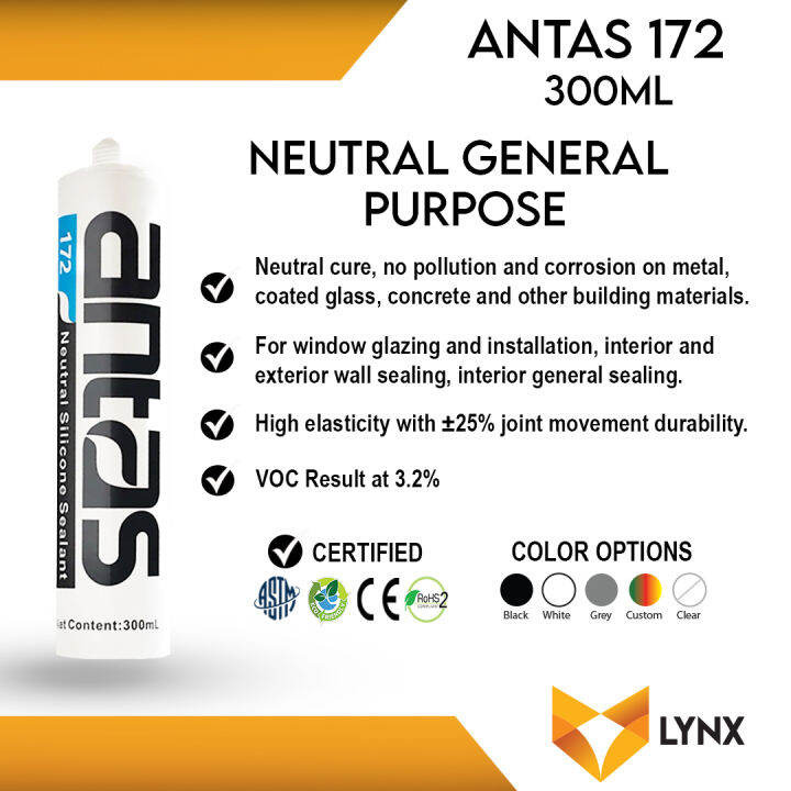 Antas 172 Neutral GP Silicone Sealant 300ml Lazada PH