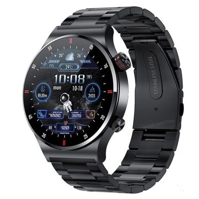 ZZOOI QW33 Smart Watch Bluetooth Call NFC Access Control HR BP Spo2 Health Monitoring Rotate Button Two Menu Style Smartwatch Fitness Trackers