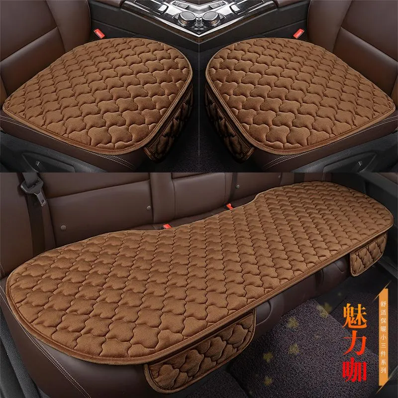 3 Pieces Set Car Seat Covers, Winter Plush Car Seat Cushion