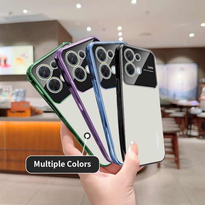 เคสใสโปร่งแสงสำหรับ-oppo-reno8-reno7-t-z-reno-8-7-8z-8t-5g-4g-2023-2022ฝาหลังอ่อนนุ่มซิลิโคน-tpu-ยืดหยุ่นชุบเคสกันกระแทกมือถือเลนส์กล้องถ่ายรูปป้องกัน