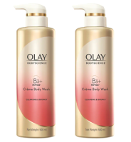 OLAY Body Wash BodyScience Cleansing &amp; Bouncy โอเลย์ บอดี้ วอช บอดี้ไซเอนซ์ คลีนซิ่ง แอนด์ บัลซี่ ครีมอาบน้ำ เพื่อผิวนุ่มเด้ง 500ml. x 2ขวด