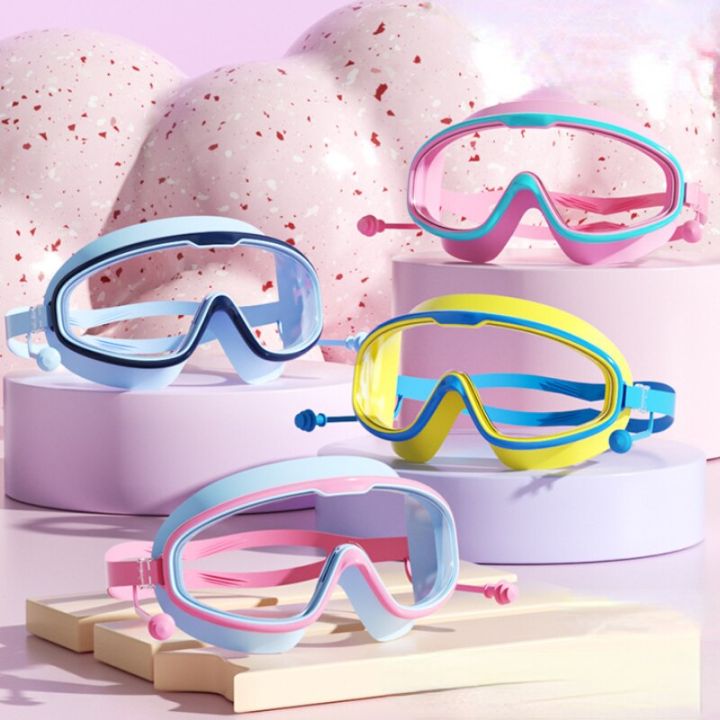 แว่นตากันหมอกกรอบใหญ่แว่นตาว่ายน้ำผู้ใหญ่พร้อมที่อุดหูแว่นตากันน้ำผู้ชายผู้หญิงแว่นตาแว่นตาซิลิโคน-hd
