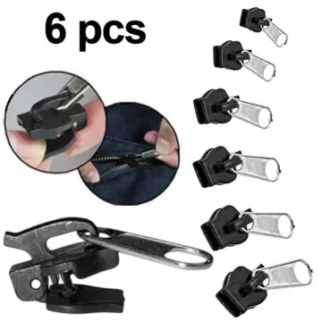 6PCS Zipper Repair Kit Universal Zipper Fixer with Metal Slide Fix