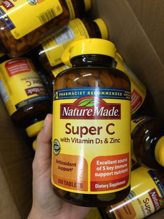 Nature made super c with vitamin d3 and zinc 200 Tablets Lazada.co.th