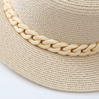 Designer ยี่ห้อ CHAIN แบนหมวกบังแดดท่องเที่ยววันหยุด straw Sun หมวก Sun gorras Para hombres หมวกฟรี mail