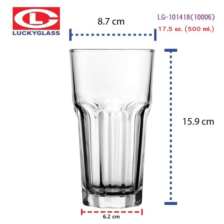 แก้วน้ำ-lucky-รุ่น-lg-101418-10006-euro-tumbler-18-oz-6-ใบ-ประกันแตก-แก้วใส-ถ้วยแก้ว-แก้วใส่น้ำ-แก้วสวยๆ-แก้วใส่น้ําปั่น-lucky