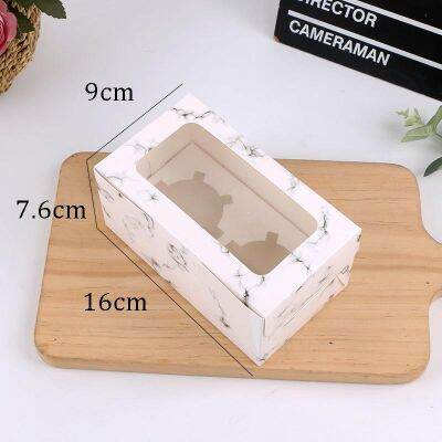 12PCS White Kraft Paper Color Bakery Cookie Cake Pies Boxes with Windows Package Decorative Box for Food Gifts Box Packaging Bag